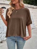Lovelet Round Neck Half Sleeve T-Shirt - Trendsi - Flyclothing LLC