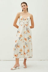 Be Cool Floral Button Down Cami Midi Dress - Trendsi - Flyclothing LLC