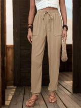 Textured High Waist Joggers - Trendsi - Flyclothing LLC