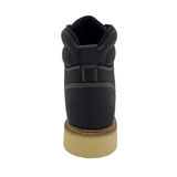 SAFA Men's 6" Black Leather Defined Heel Cap Toe Work Boot - SAFA
