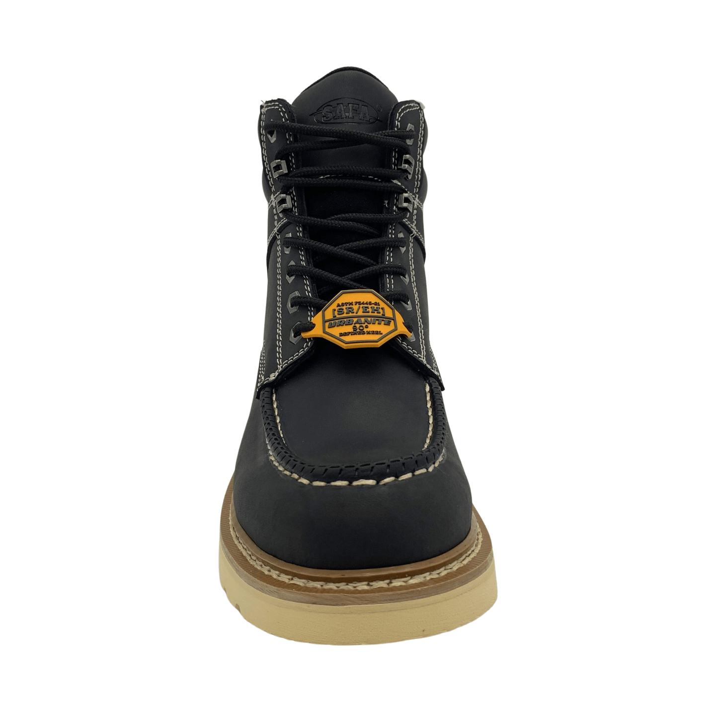 SAFA Men's 6" Black Leather Defined Heel Cap Toe Work Boot - SAFA - Flyclothing LLC