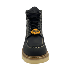 SAFA Men's 6" Black Leather Defined Heel Cap Toe Work Boot