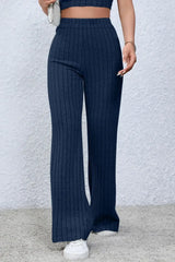 Basic Bae Full Size Ribbed High Waist Flare Pants - ShopBasicbae - Flyclothing LLC