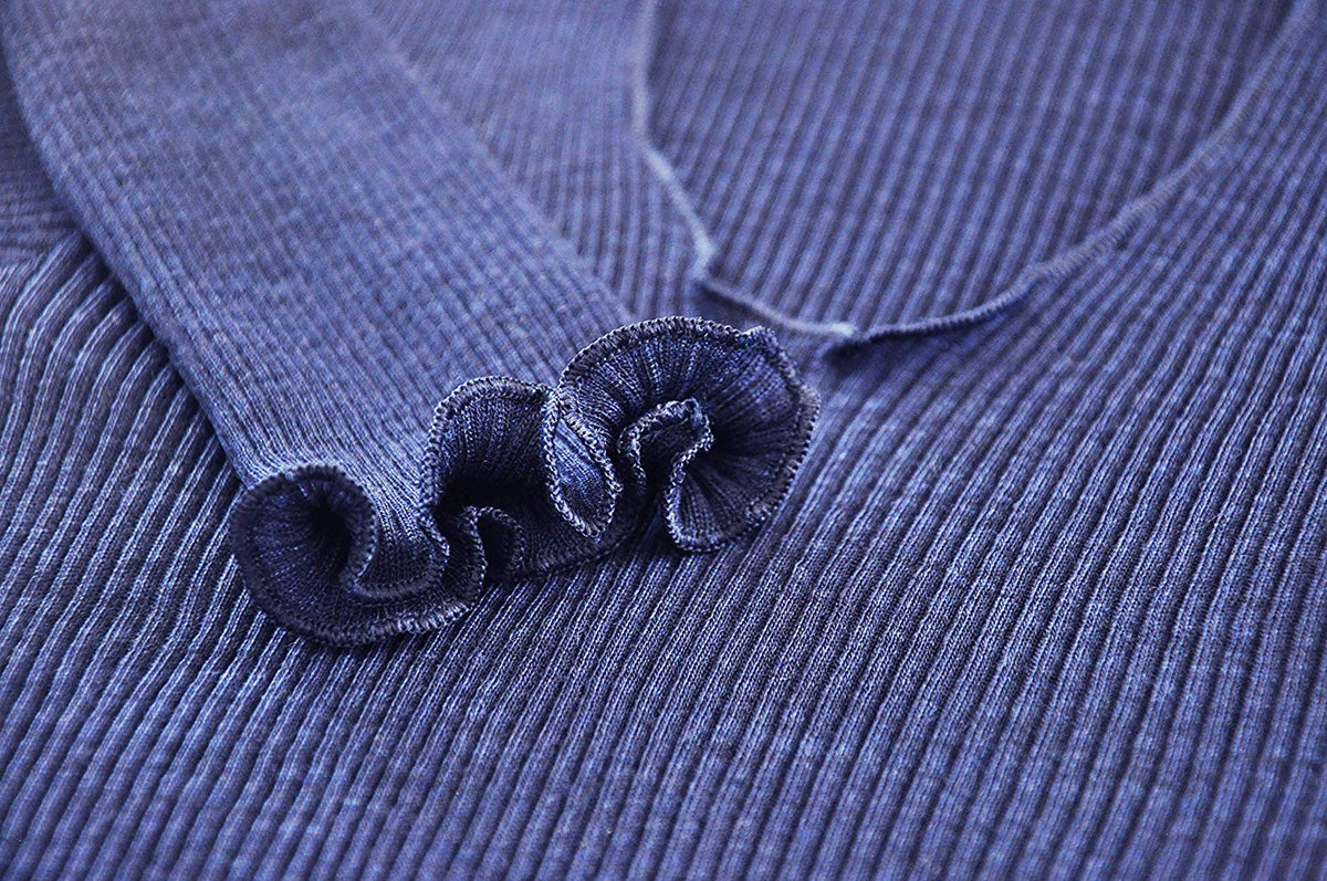 EGI Luxury Wool Silk V-Neck Long Sleeve Top. Proudly Made in Italy (1493) - tittimitti - Flyclothing LLC