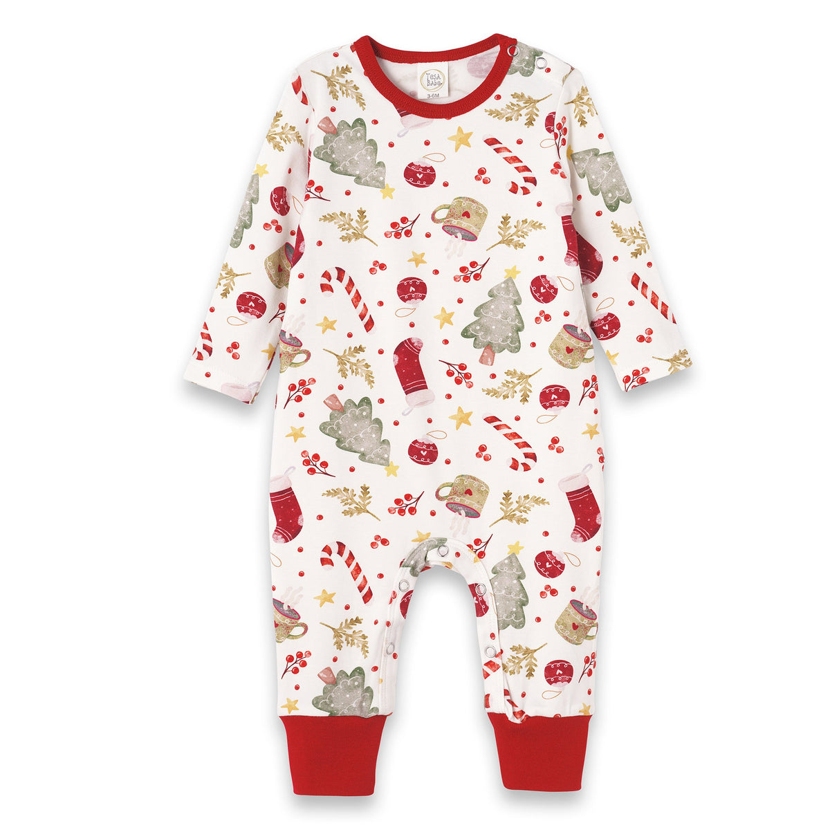 Baby Holiday Bamboo Romper – Christmas Print One-Piece - Tesa Babe - Flyclothing LLC