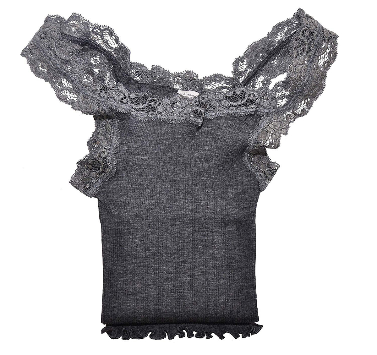 EGi Luxury Wool Silk Lace Trim Tank Top. Proudly Made in Italy (1491) - tittimitti - Flyclothing LLC