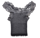 EGi Luxury Wool Silk Lace Trim Tank Top. Proudly Made in Italy (1491) - tittimitti - Flyclothing LLC