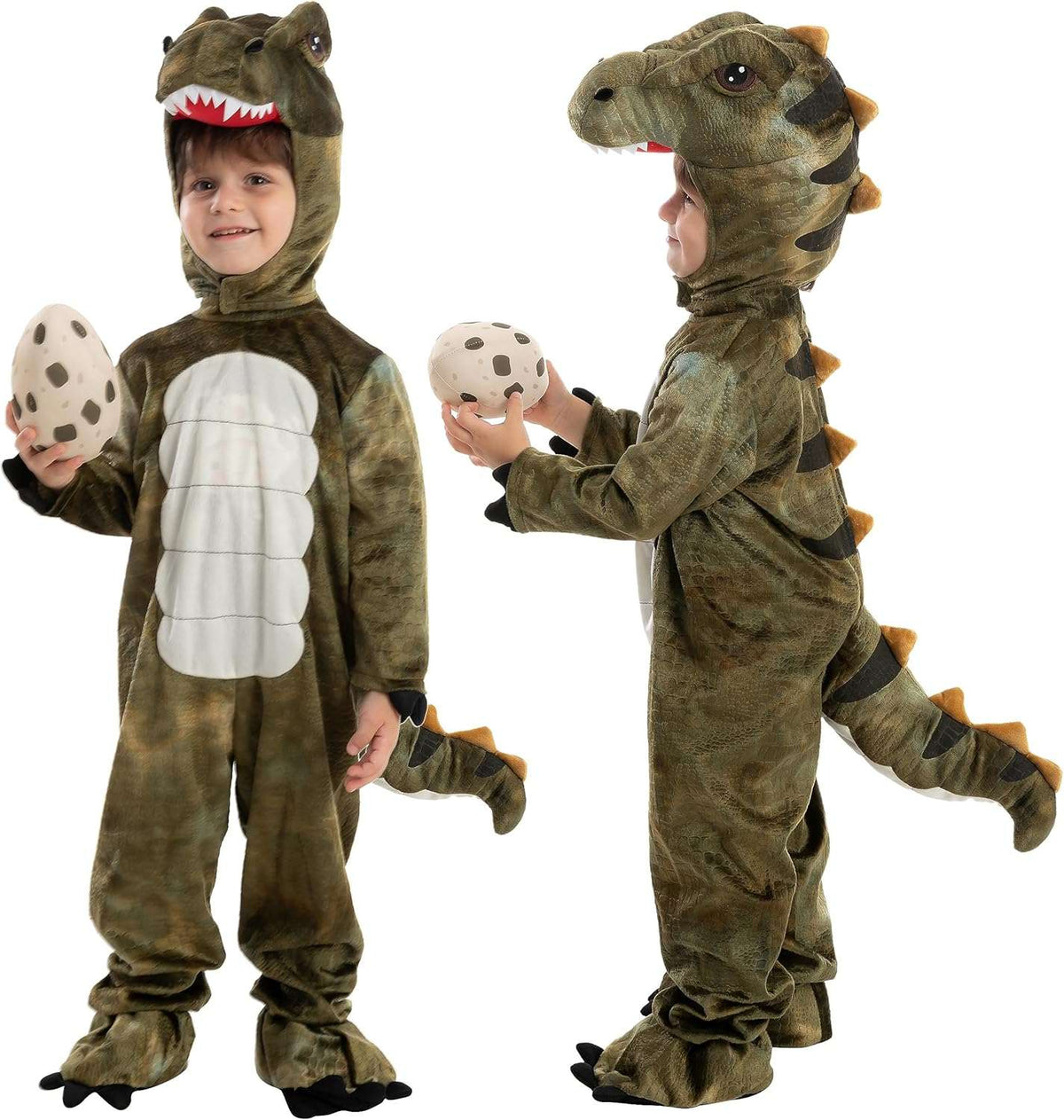 Realistic T-rex Costume Outfit Dinosaur Jumpsuit with Egg for Kids Toddler Halloween Dress-up Party - SHOMICOBOUTIQUE - Flyclothing LLC
