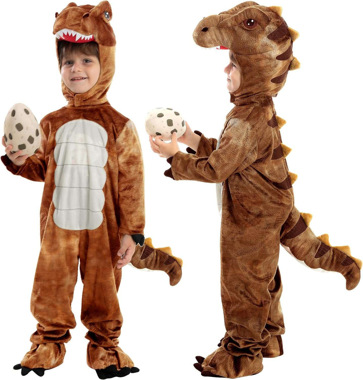 Realistic T-rex Costume Outfit Dinosaur Jumpsuit with Egg for Kids Toddler Halloween Dress-up Party - SHOMICOBOUTIQUE - Flyclothing LLC