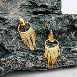 18K Gold-Plated Fringe Chain Earrings - Trendsi - Flyclothing LLC