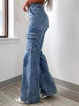 Washed Jeans with Pockets - Trendsi - Flyclothing LLC