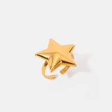 18K Gold-Plated Stainless Steel Star Ring - Trendsi - Flyclothing LLC