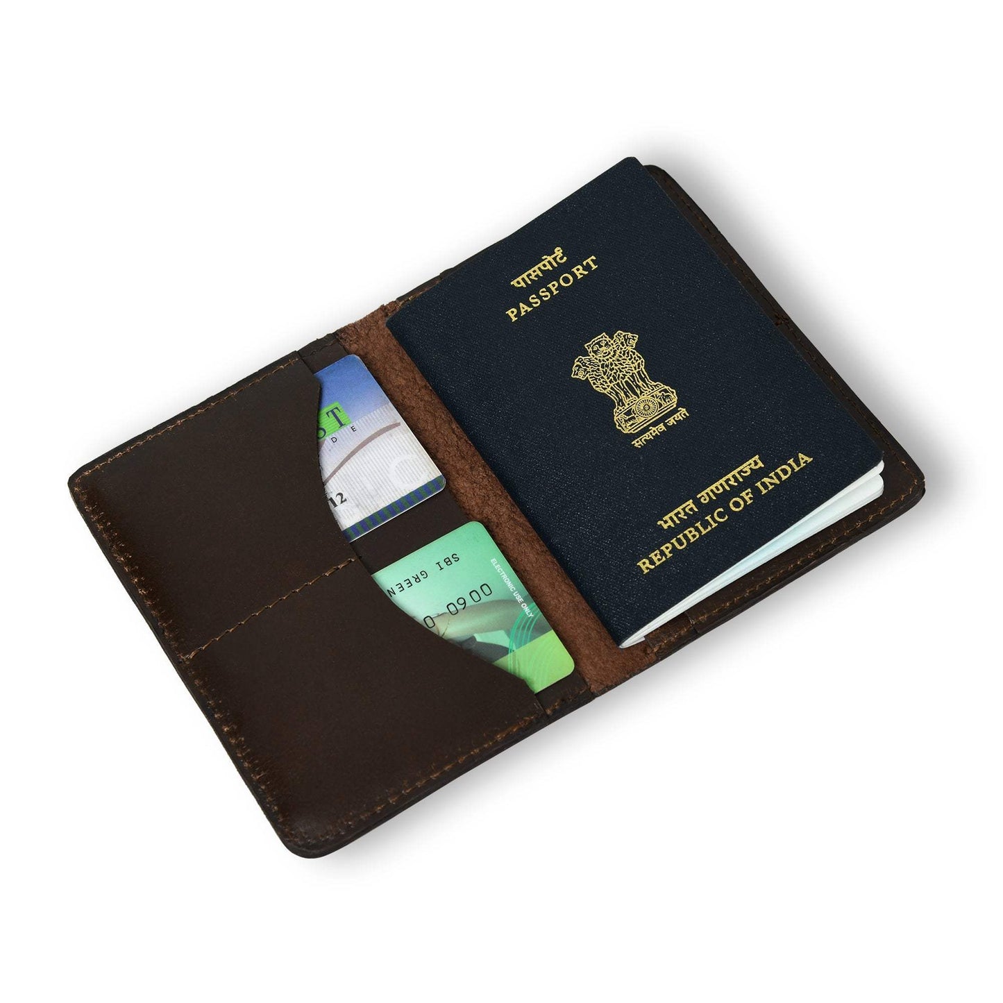 PassportPlus Leather Cover- Dark brown - Classy Leather Bags - Flyclothing LLC