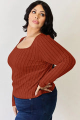 Basic Bae Full Size Ribbed Long Sleeve T-Shirt - ShopBasicbae - Flyclothing LLC