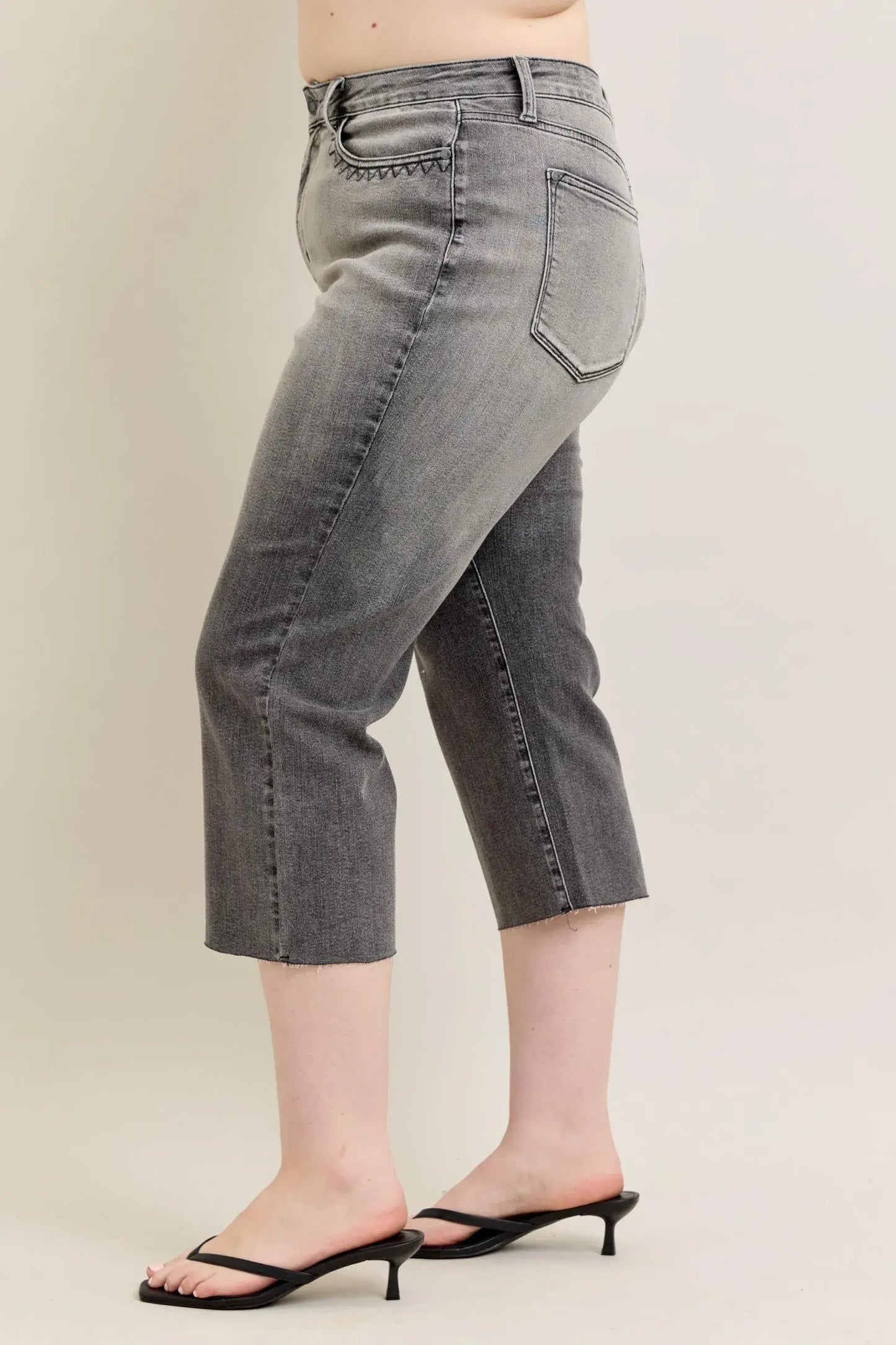 Judy Blue Full Size Wide Leg Capris Jeans Plus Size - Trendsi - Flyclothing LLC