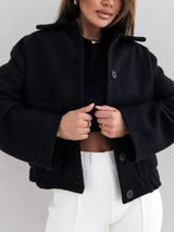 Button-Down Long Sleeve Outerwear - Trendsi - Flyclothing LLC