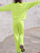 Round Neck Long Sleeve Top and Elastic Waist Pants Set - Trendsi - Flyclothing LLC
