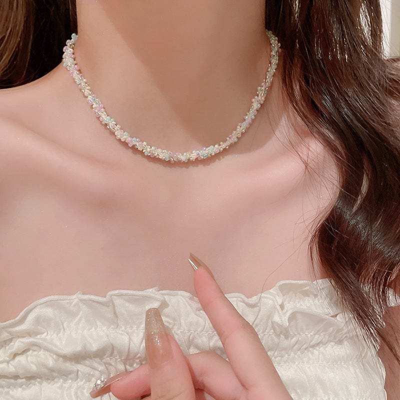 Titanium Steel Rice Bead Necklace - Trendsi - Flyclothing LLC