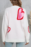 Angel Wings Heart Round Neck Long Sleeve Sweater - Trendsi