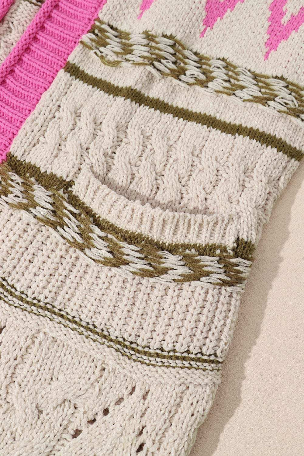 Contrast Tied Open Front Cardigan - Trendsi - Flyclothing LLC