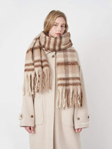 Fringe Plaid Polyester Scarf - Trendsi - Flyclothing LLC