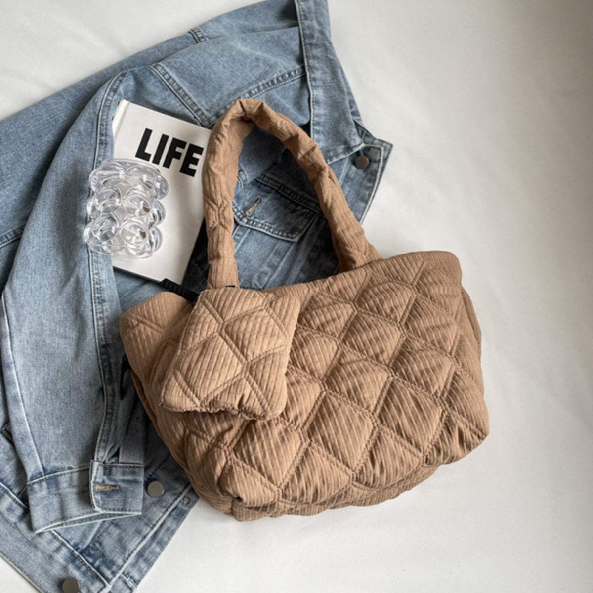 Polyester Medium Tote Bag - Trendsi - Flyclothing LLC