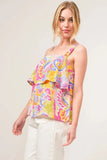 And The Why Square Neck Tiered Paisley Printed Top - Trendsi