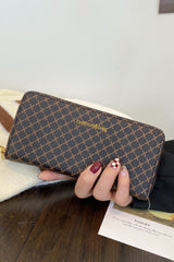 PU Leather Plaid Wallet - Trendsi