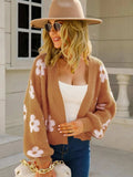 Angel Wings Flower Open Front Long Sleeve Cardigan - Trendsi - Flyclothing LLC