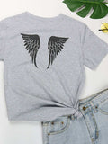 Perfee ANGEL Round Neck Short Sleeve T-Shirt - Trendsi - Flyclothing LLC