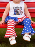 Children's Patriotic Tank and Pants Outfit Set with Hat - Trendsi - Flyclothing LLC