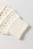 Pointelle Knit Puff Sleeve Sweater - Trendsi - Flyclothing LLC