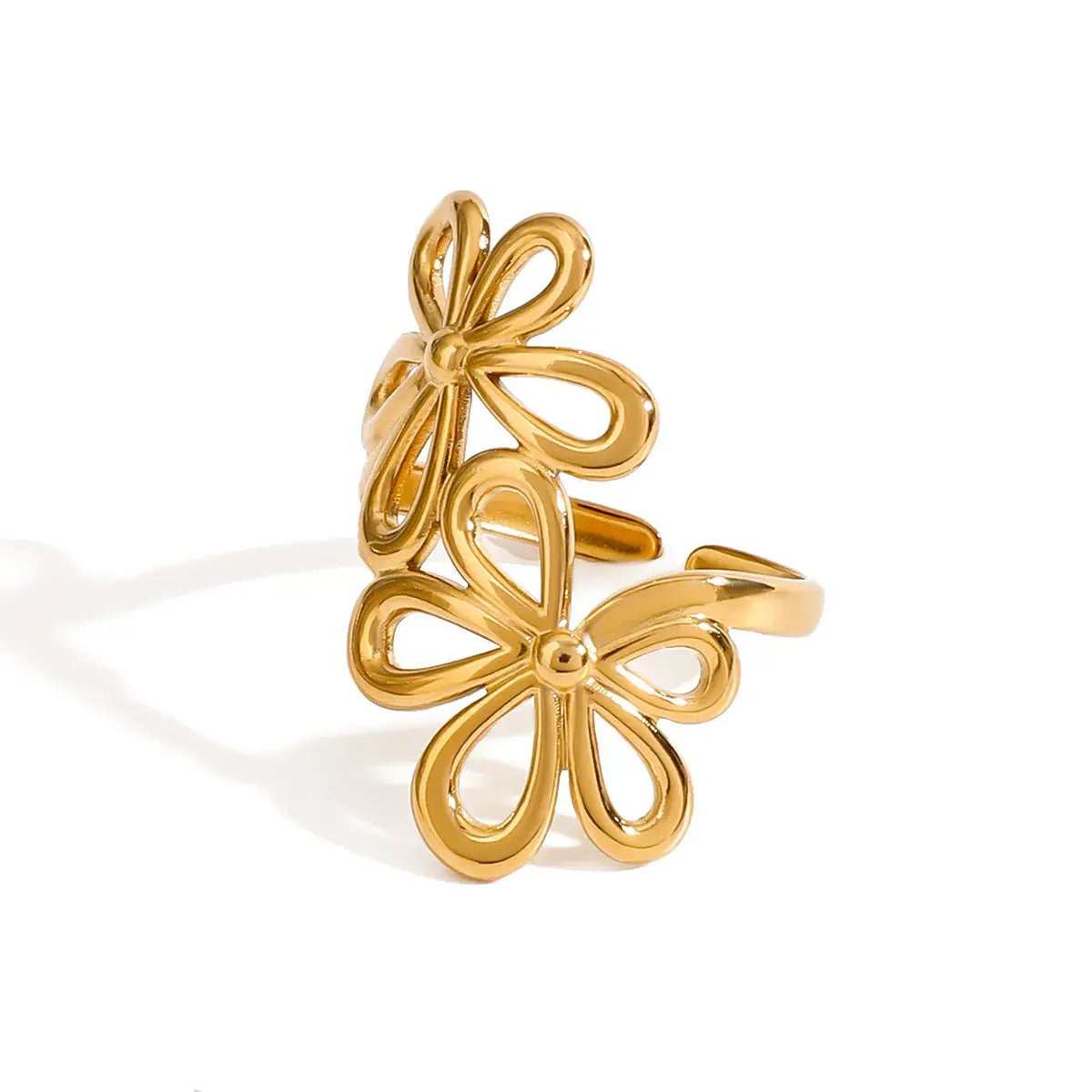 Stainless Steel Flower Ring - Trendsi - Flyclothing LLC