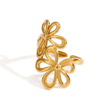 Stainless Steel Flower Ring - Trendsi - Flyclothing LLC