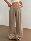Wide Leg Drawstring Casual Pants - Trendsi - Flyclothing LLC