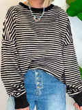 Striped Round Neck Long Sleeve Sweatshirt - Trendsi - Flyclothing LLC