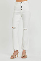 RISEN Full Size High Rise Button Fly Straight Ankle Jeans - Trendsi - Flyclothing LLC