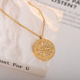 Zircon Titanium Steel Timepiece Shape Necklace - Trendsi - Flyclothing LLC