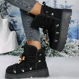 Lace-Up Platform Winter Boots - Trendsi - Flyclothing LLC