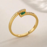 925 Sterling Silver Inland Zircon Open Ring - Trendsi - Flyclothing LLC