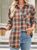 Plaid Button Up Long Sleeve Shirt - Trendsi - Flyclothing LLC