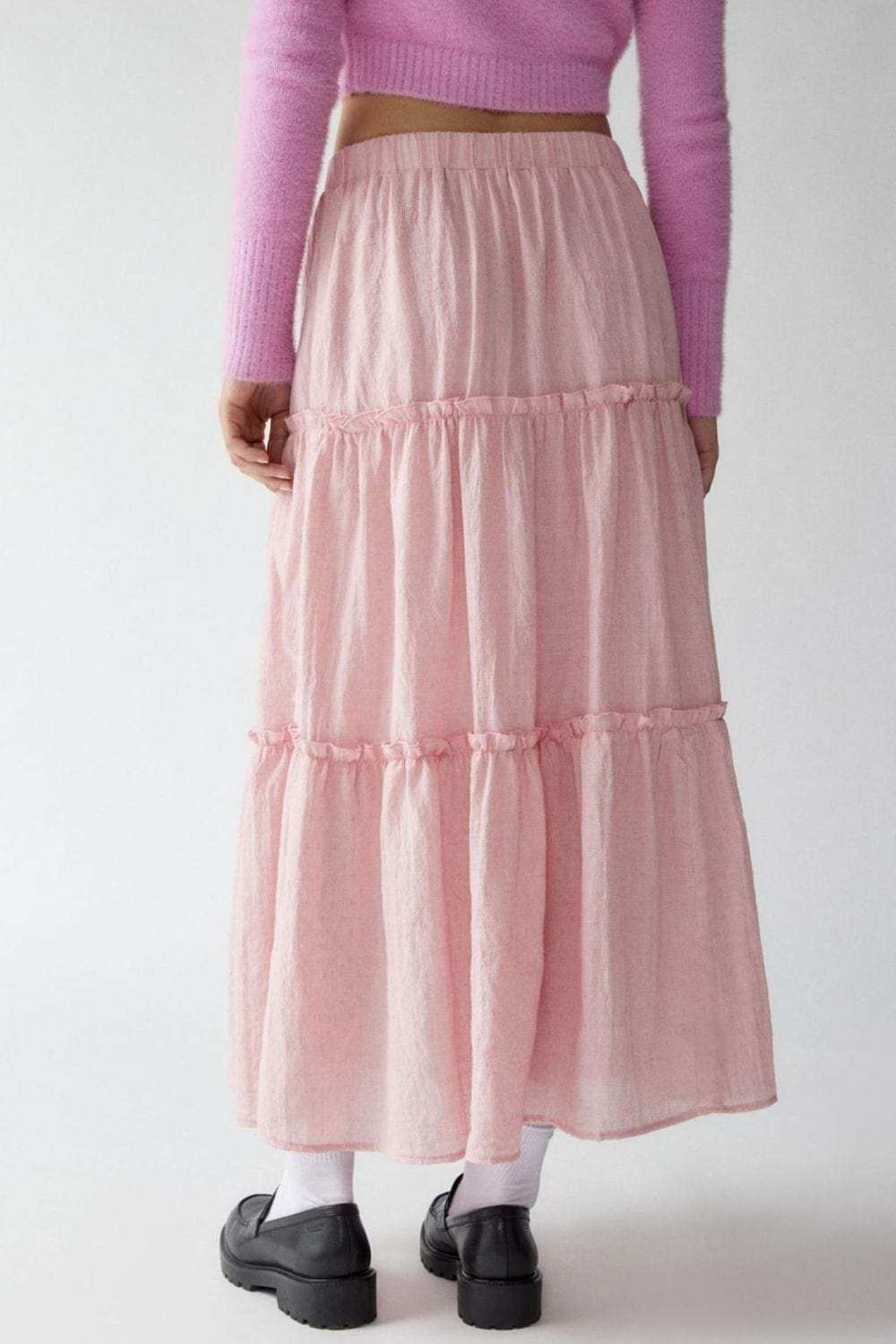 Frill Elastic Waist Skirt - Trendsi - Flyclothing LLC