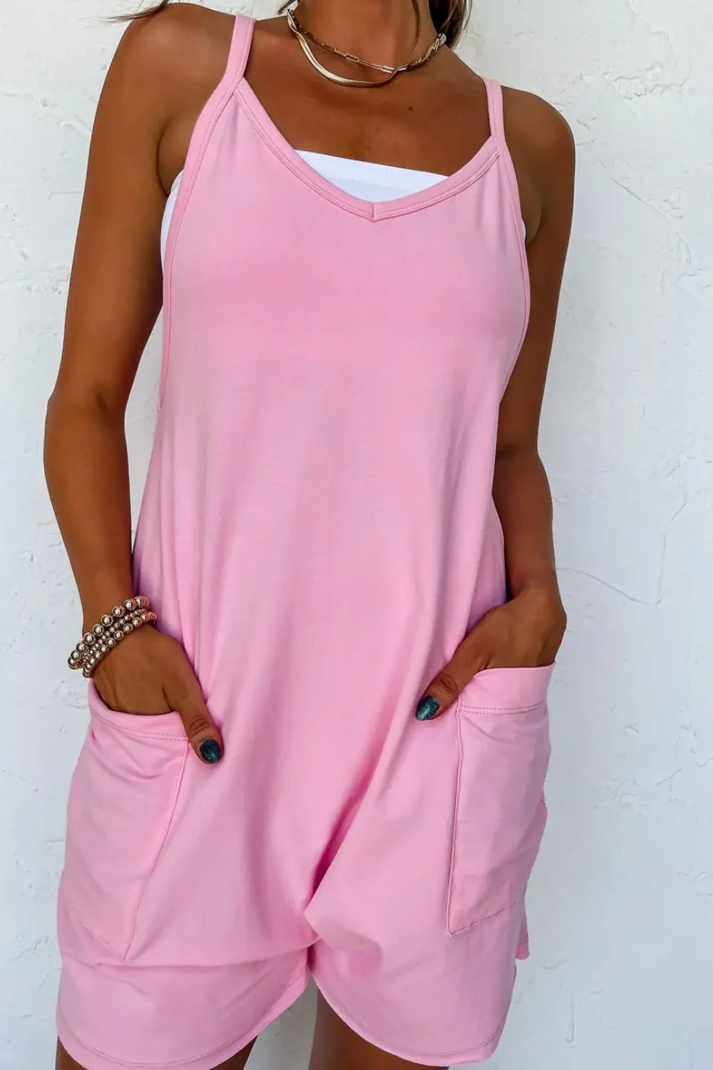 Sleeveless Romper with Pockets - Trendsi - Flyclothing LLC