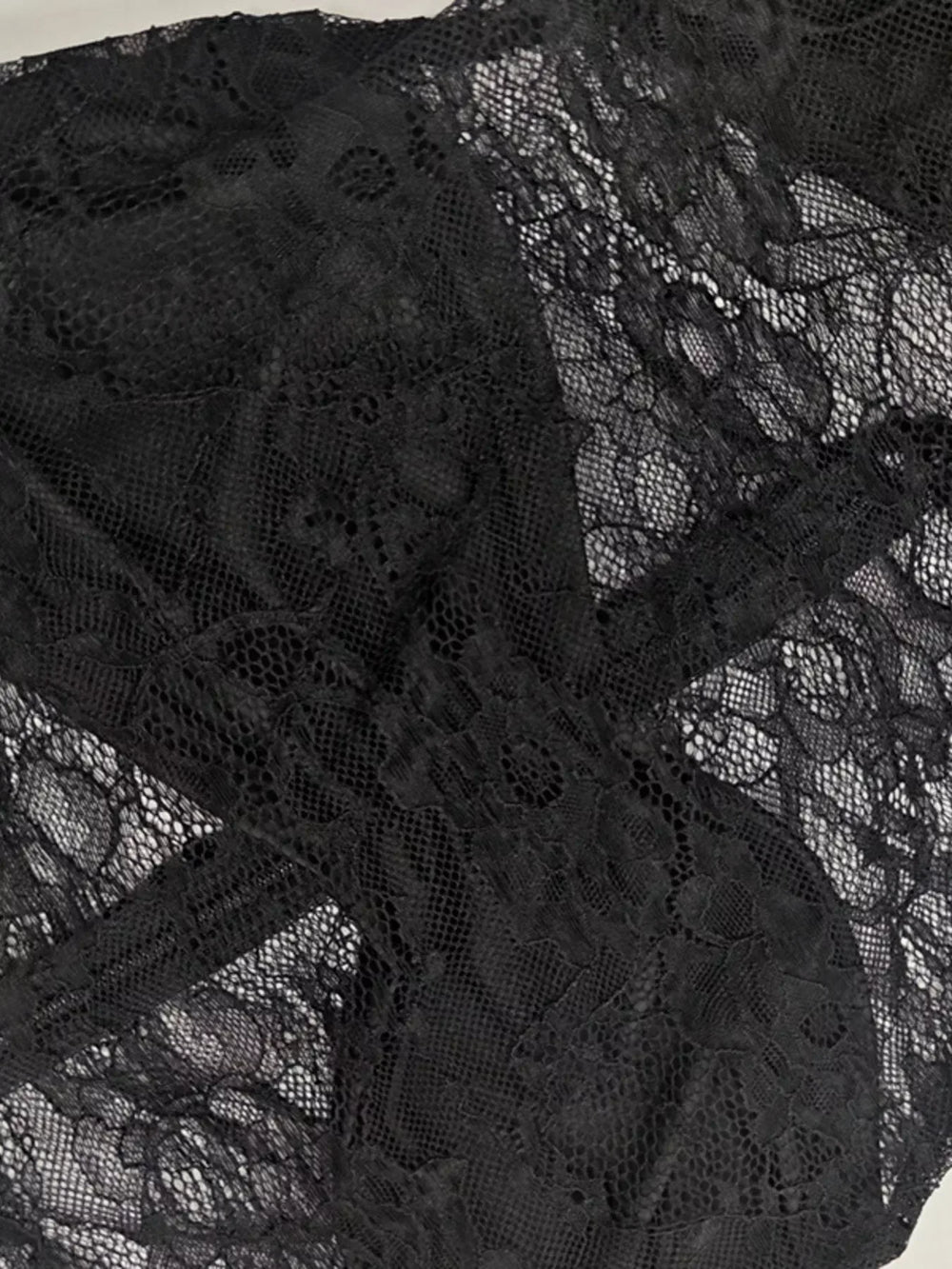 Lace Sheer Mock Neck Long Sleeve Maxi Dress - Trendsi - Flyclothing LLC