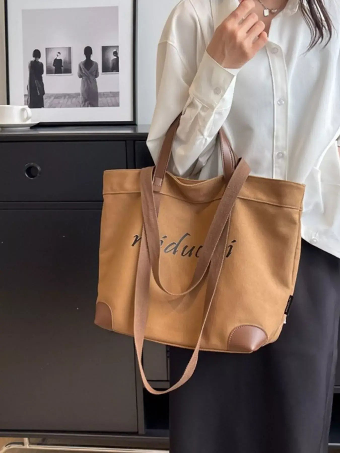 Casual Canvas Handbag - Trendsi - Flyclothing LLC