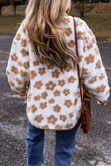 Flower Button Up Long Sleeve Jacket - Trendsi - Flyclothing LLC