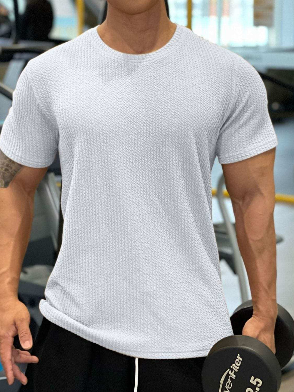 Men's Plus Size Round Neck Short Sleeve T-Shirt - Trendsi - Flyclothing LLC
