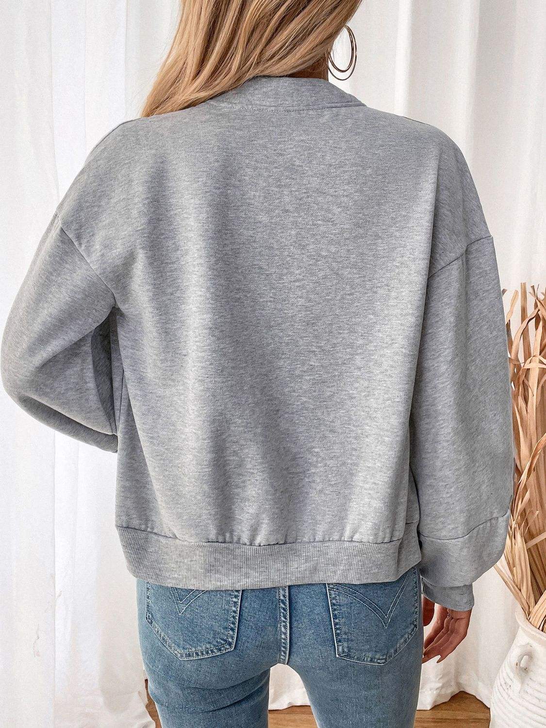 Perfee Zip Up Long Sleeve Sweatshirt - Trendsi - Flyclothing LLC