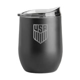 USSF 16oz Gameday Black Powder Coat Curved Beverage