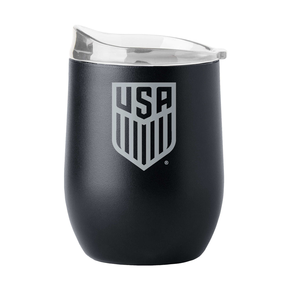 USSF 16oz Gameday Black Powder Coat Curved Beverage - Logo Brands - Flyclothing LLC
